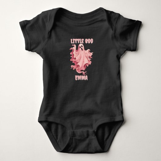 Aangepaste Little Boo Pinkoween Waterverf Geest Romper (Voorkant)