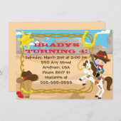 Aangepaste Little Cowboy verjaardagsuitnodiging Kaart (Voorkant / Achterkant)