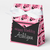 Aangepaste "Little Lady Bug"-voordak Bedankdoosjes (Voorkant Zijde)