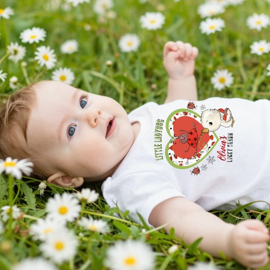 Aangepaste Little Lady Lucky Charm Baby T-shirt