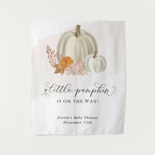 Aangepaste Little Pumpkin Baby Shower Wandkleed (Voorkant)