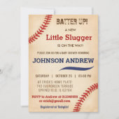 Aangepaste  Little Slugger Baseball Baby shower Kaart (Voorkant)