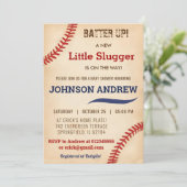 Aangepaste Little Slugger Baseball Baby shower Kaart (Staand voorkant)