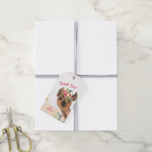 Aangepaste Llama Cadeaulabel (Met Touw)