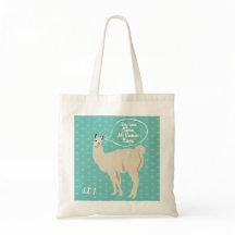 Aangepaste Llama-Canvas tas