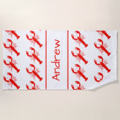 Aangepaste Lobster Beach Towel Strandlaken (Voorkant)