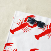 Aangepaste Lobster Beach Towel Strandlaken (In situ)