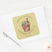 Aangepaste Lobster Boil Verloving Feest Vierkante Sticker (Envelop)