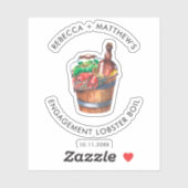 Aangepaste Lobster Kook Engagement Feest Sticker (Vel)