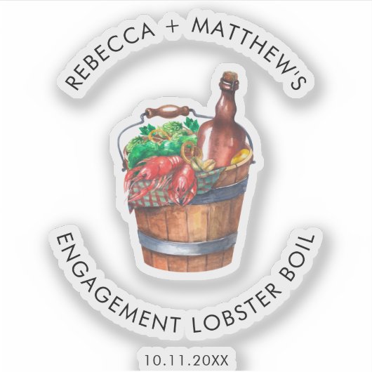 Aangepaste Lobster Kook Engagement Feest Sticker (Voorkant)