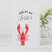 Aangepaste Lobster Seafood Jubileum Gag Feestdagenkaart (Staand voorkant)