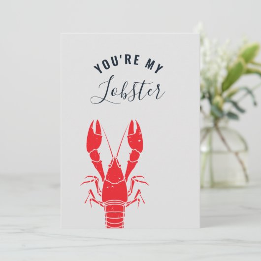 Aangepaste Lobster Seafood Jubileum Gag Feestdagenkaart (Staand voorkant)