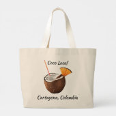 Aangepaste Locatie Coco Loco Grote Tote Bag (Achterkant)