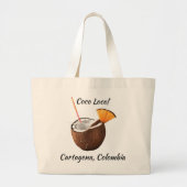 Aangepaste Locatie Coco Loco Grote Tote Bag (Voorkant)