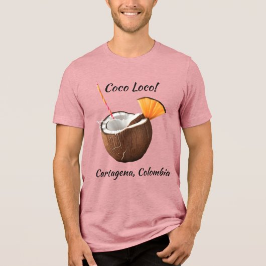 Aangepaste Locatie Coco Loco Tri-Blend Shirt (Voorkant)