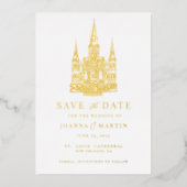 Aangepaste locatie illustratie Gouden folie uitnod Folie Uitnodiging (Voorkant)