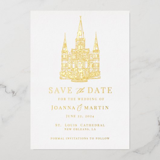 Aangepaste locatie illustratie Gouden folie uitnod Folie Uitnodiging (Voorkant)