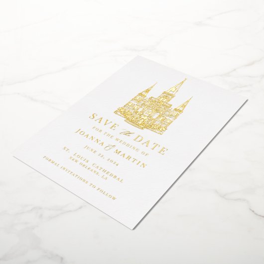 Aangepaste locatie illustratie Gouden folie uitnod Folie Uitnodiging (Gedraaid)