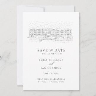 Aangepaste locatie-illustratie Save the Date met Q Kaart