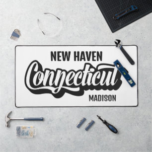 Aangepaste locatie & naam Connecticut Bureaumat