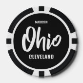 Aangepaste locatie, naam en kleur Ohio Poker Chips (Voorkant)