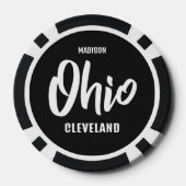 Aangepaste locatie, naam en kleur Ohio Poker Chips (Achterkant)