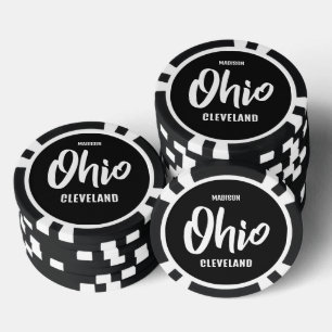 Aangepaste locatie, naam en kleur Ohio Poker Chips