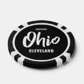 Aangepaste locatie, naam en kleur Ohio Poker Chips (Enkel)