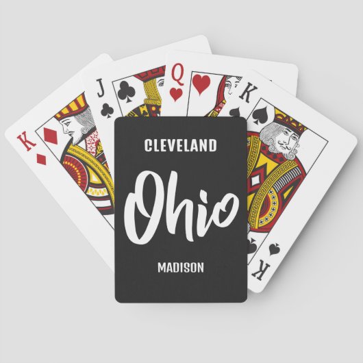 Aangepaste locatie, naam en kleur Ohio Pokerkaarten (Achterkant)