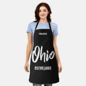 Aangepaste locatie, naam en kleur Ohio Schort (Gedragen)