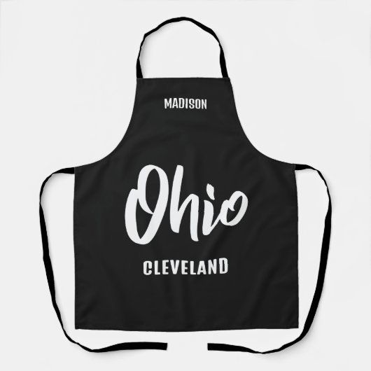 Aangepaste locatie, naam en kleur Ohio Schort (Voorkant)