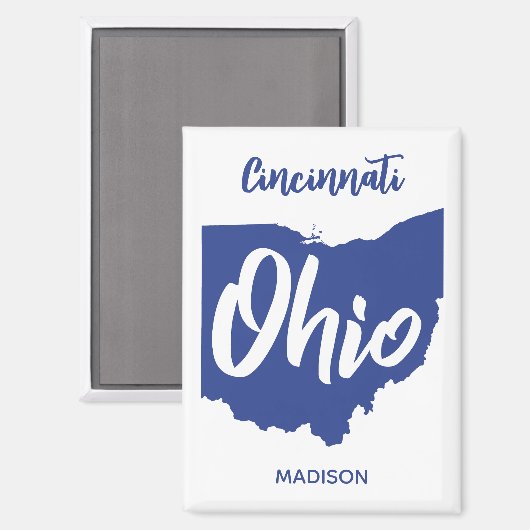 Aangepaste locatie & naam Ohio Magneet (Voorkant / Achterkant)