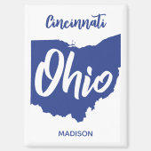 Aangepaste locatie & naam Ohio Magneet (Voorkant)