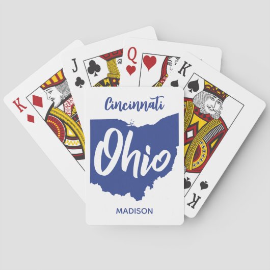 Aangepaste locatie & naam Ohio Pokerkaarten (Achterkant)
