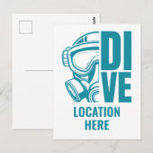 Aangepaste locatie Scuba Diving Briefkaart (Voorkant / Achterkant)