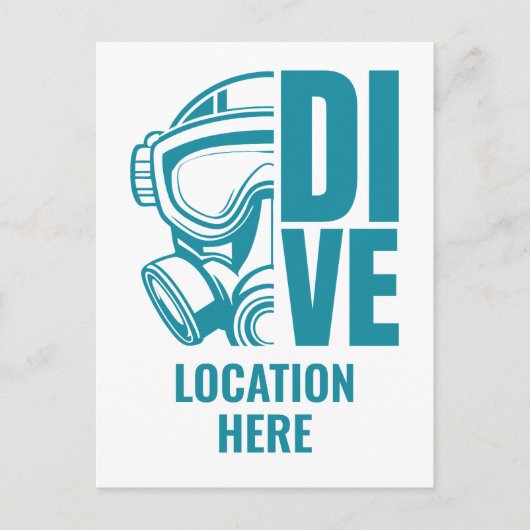 Aangepaste locatie Scuba Diving Briefkaart (Voorkant)