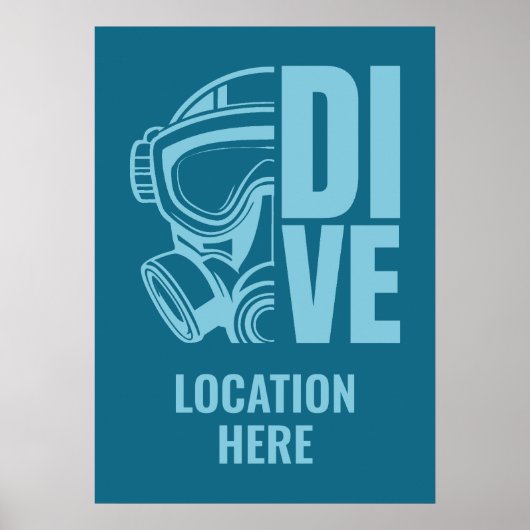 Aangepaste locatie Scuba Diving Poster (Voorkant)