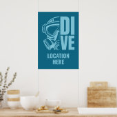 Aangepaste locatie Scuba Diving Poster (Keuken)