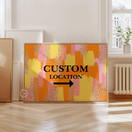 Aangepaste Locatie Sign College Dorm Decor Geel Poster