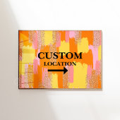 Aangepaste Locatie Sign College Dorm Decor Geel Poster