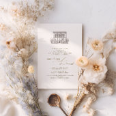 Aangepaste locatie Sketch bruiloft uitnodiging