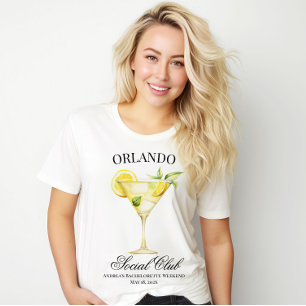 Aangepaste locatie Social Club Lemon Cocktail Bach T-shirt