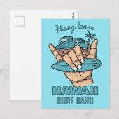 Aangepaste locatie Surf Shaka Briefkaart (Voorkant / Achterkant)