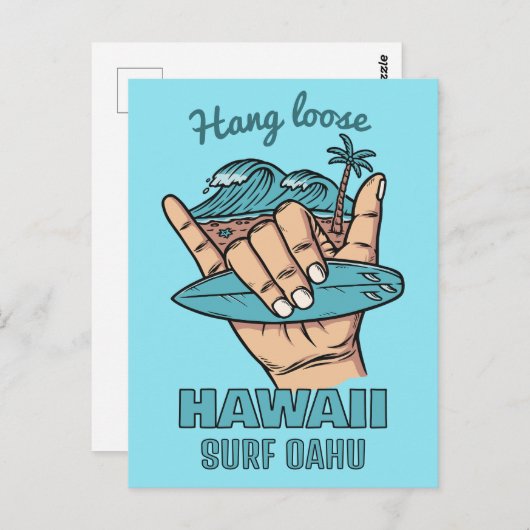 Aangepaste locatie Surf Shaka Briefkaart (Voorkant / Achterkant)