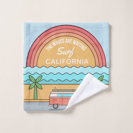 Aangepaste locatie Surfer-handdoekset Bad Handdoek (Wasdoekje)
