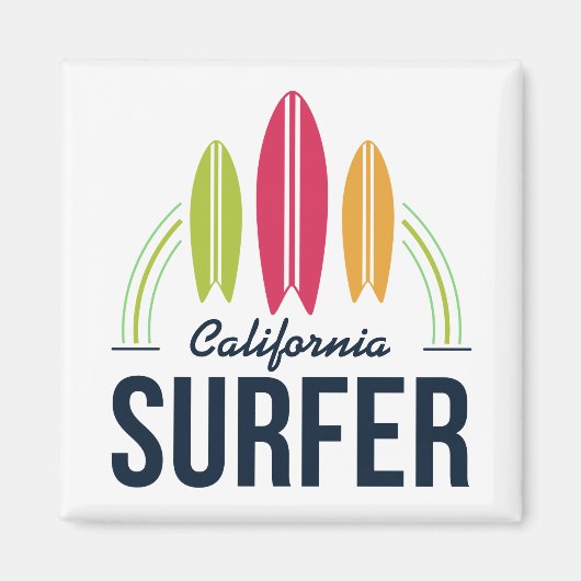 Aangepaste locatie Surfer magnet (Voorkant)
