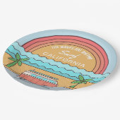 Aangepaste locatie Surfer papieren borden Bordje (Gekanteld)