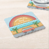 Aangepaste locatie Surfer papieren onderzetters (Gebogen)