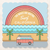 Aangepaste locatie Surfer papieren onderzetters (Voorkant)