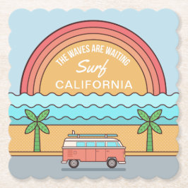 Aangepaste locatie Surfer papieren onderzetters